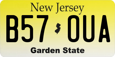 NJ license plate B57OUA
