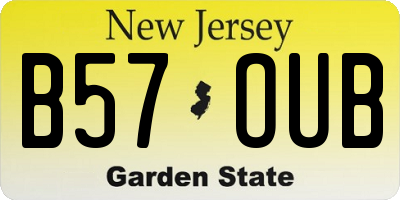 NJ license plate B57OUB