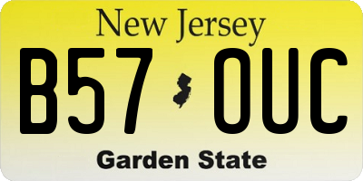 NJ license plate B57OUC