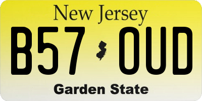 NJ license plate B57OUD