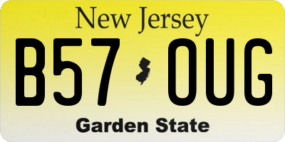 NJ license plate B57OUG
