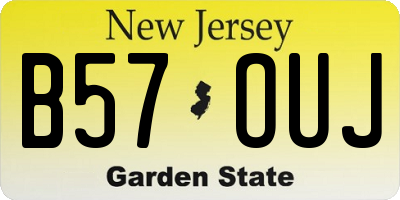 NJ license plate B57OUJ