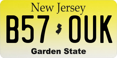 NJ license plate B57OUK
