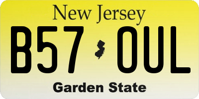 NJ license plate B57OUL
