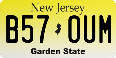 NJ license plate B57OUM
