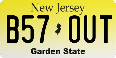 NJ license plate B57OUT