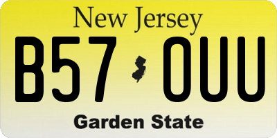 NJ license plate B57OUU