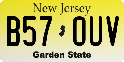 NJ license plate B57OUV
