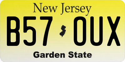 NJ license plate B57OUX