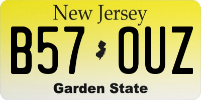 NJ license plate B57OUZ