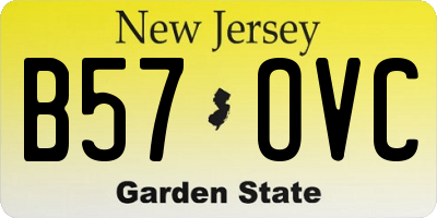 NJ license plate B57OVC