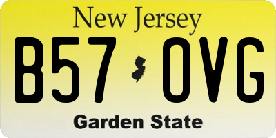 NJ license plate B57OVG