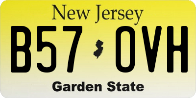 NJ license plate B57OVH
