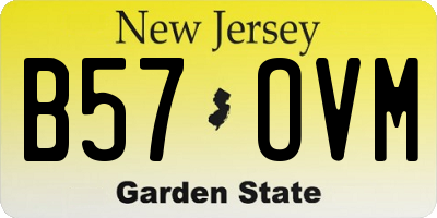 NJ license plate B57OVM