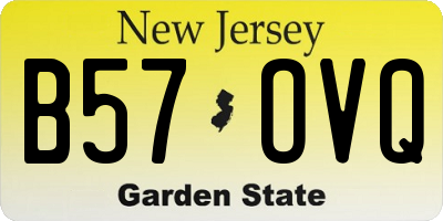 NJ license plate B57OVQ