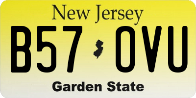 NJ license plate B57OVU