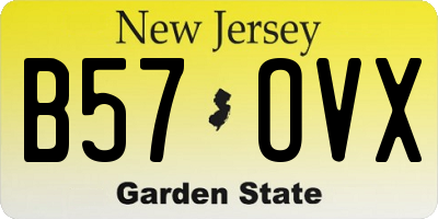 NJ license plate B57OVX