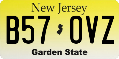 NJ license plate B57OVZ