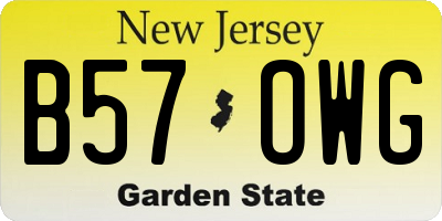 NJ license plate B57OWG