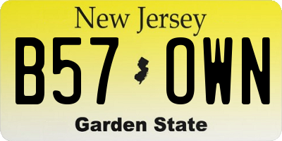 NJ license plate B57OWN