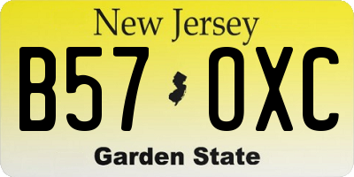 NJ license plate B57OXC