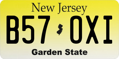 NJ license plate B57OXI