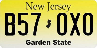 NJ license plate B57OXO