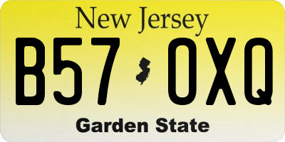 NJ license plate B57OXQ