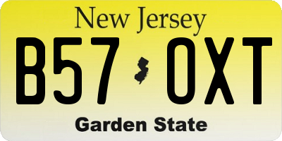 NJ license plate B57OXT