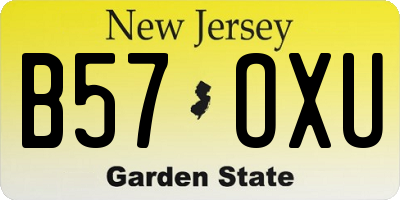 NJ license plate B57OXU
