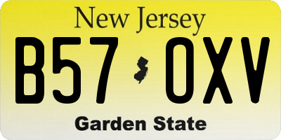 NJ license plate B57OXV