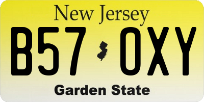 NJ license plate B57OXY