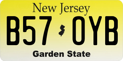 NJ license plate B57OYB