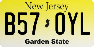 NJ license plate B57OYL