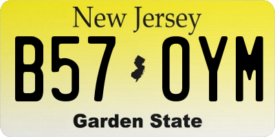NJ license plate B57OYM