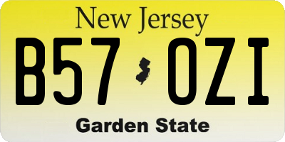 NJ license plate B57OZI