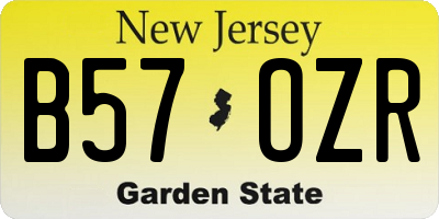 NJ license plate B57OZR