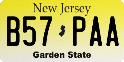 NJ license plate B57PAA