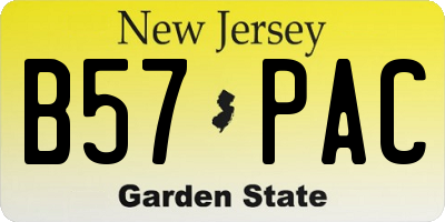 NJ license plate B57PAC