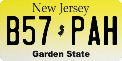 NJ license plate B57PAH