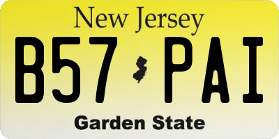 NJ license plate B57PAI