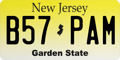 NJ license plate B57PAM