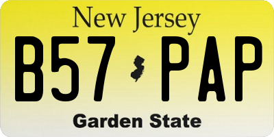 NJ license plate B57PAP
