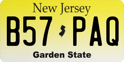 NJ license plate B57PAQ
