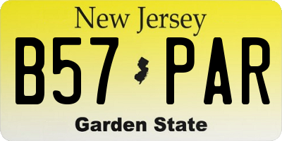 NJ license plate B57PAR