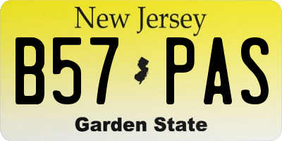 NJ license plate B57PAS