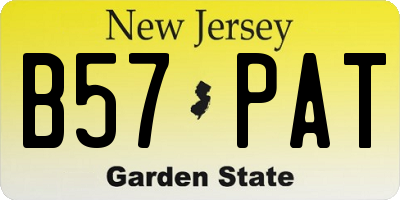 NJ license plate B57PAT