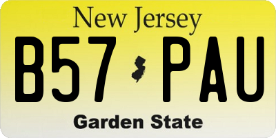 NJ license plate B57PAU