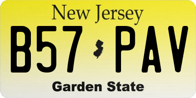 NJ license plate B57PAV