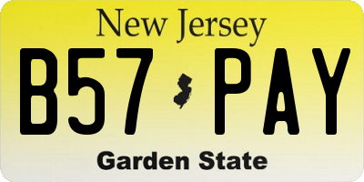 NJ license plate B57PAY